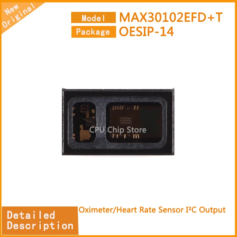 

5Pcs/Lot New Original MAX30102EFD+T MAX30102 Oximeter/Heart Rate Sensor I²C Output OESIP-14