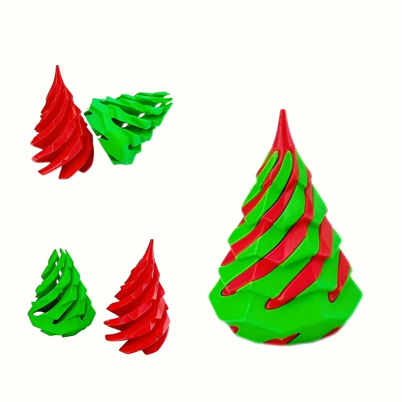 

3D Impossible Pyramid Passthrough Sculpture, Christmas Tree Appearance Spiral Cones, Decompression Toys