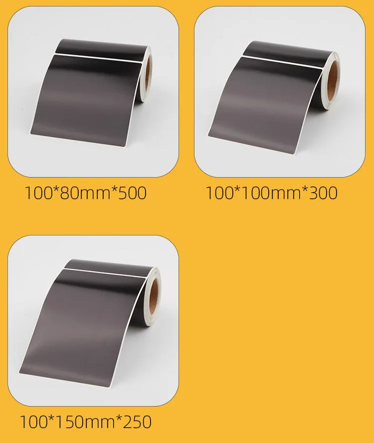 Waterproof Black PP Sticker 30 40 50 60 70 80 90 100mm Vinyl Transfer Carbon Printer Label or For Foil/UV