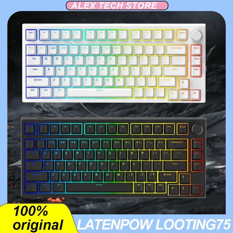 

Latenpow Looting75 Mechanical Keyboard Type-C 81 Keys Hot Swap Rgb Rt Mode Pbt Keycap Customized Ergonomics Game Keyboard Gifts