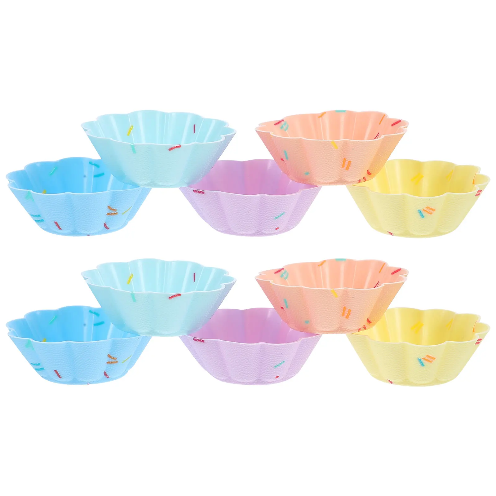 

10 Pcs Silicone Cake Cup Muffin Mold Cupcake Liners Reusable Baking Cups Donut Blue Yellow Green Purple Skin Safe Non Stick