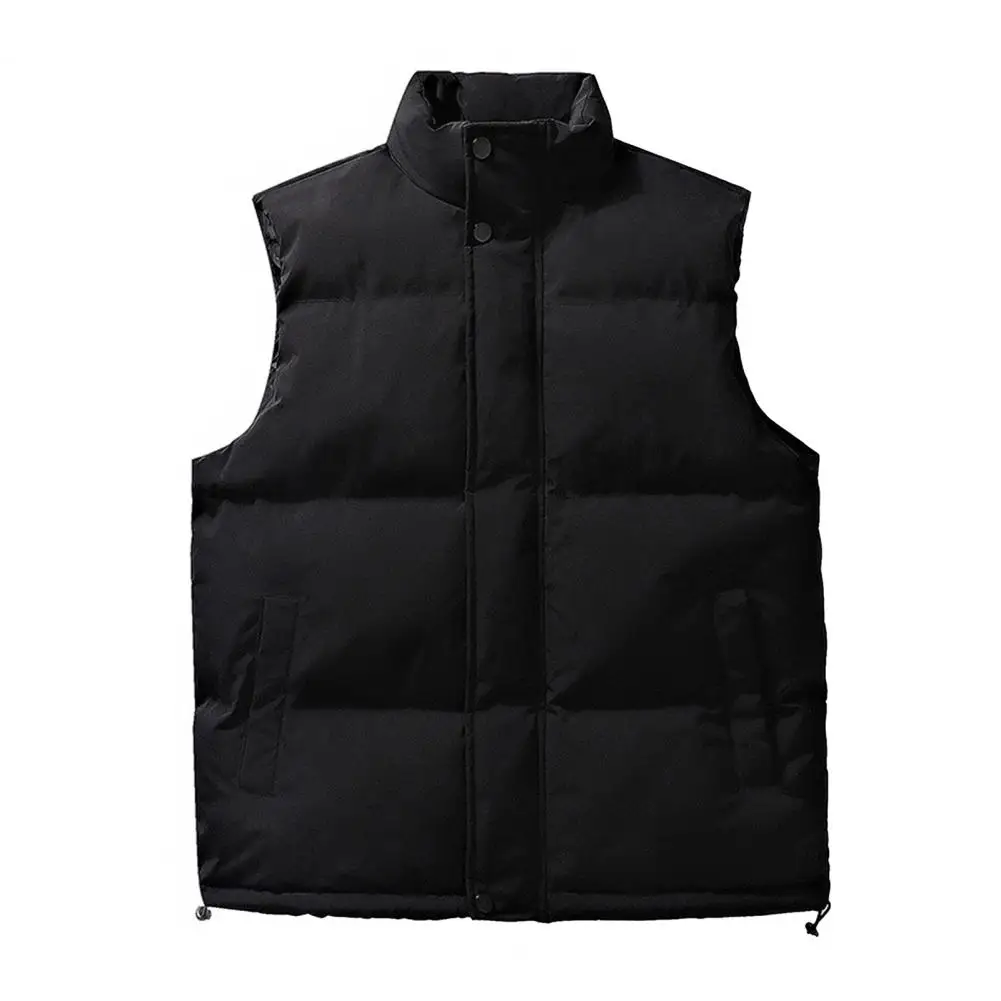 Autumn Winter Vest for Men Men Down Waistcoat Men's Down Waistcoat with Pockets Stand Collar Sleeveless Vest Autumn Winter