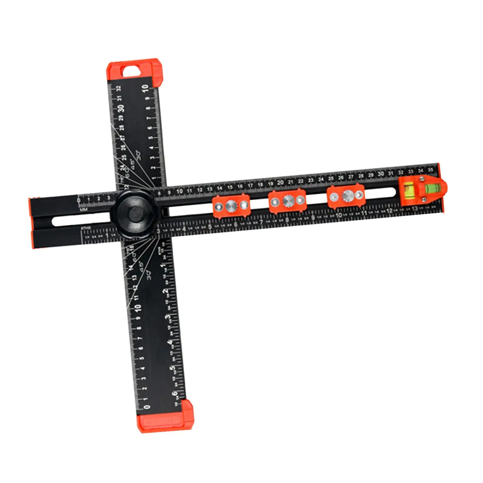 Woodworking T Square Ruler with Scale and Adjustable Knob for Precision Angle Measurement