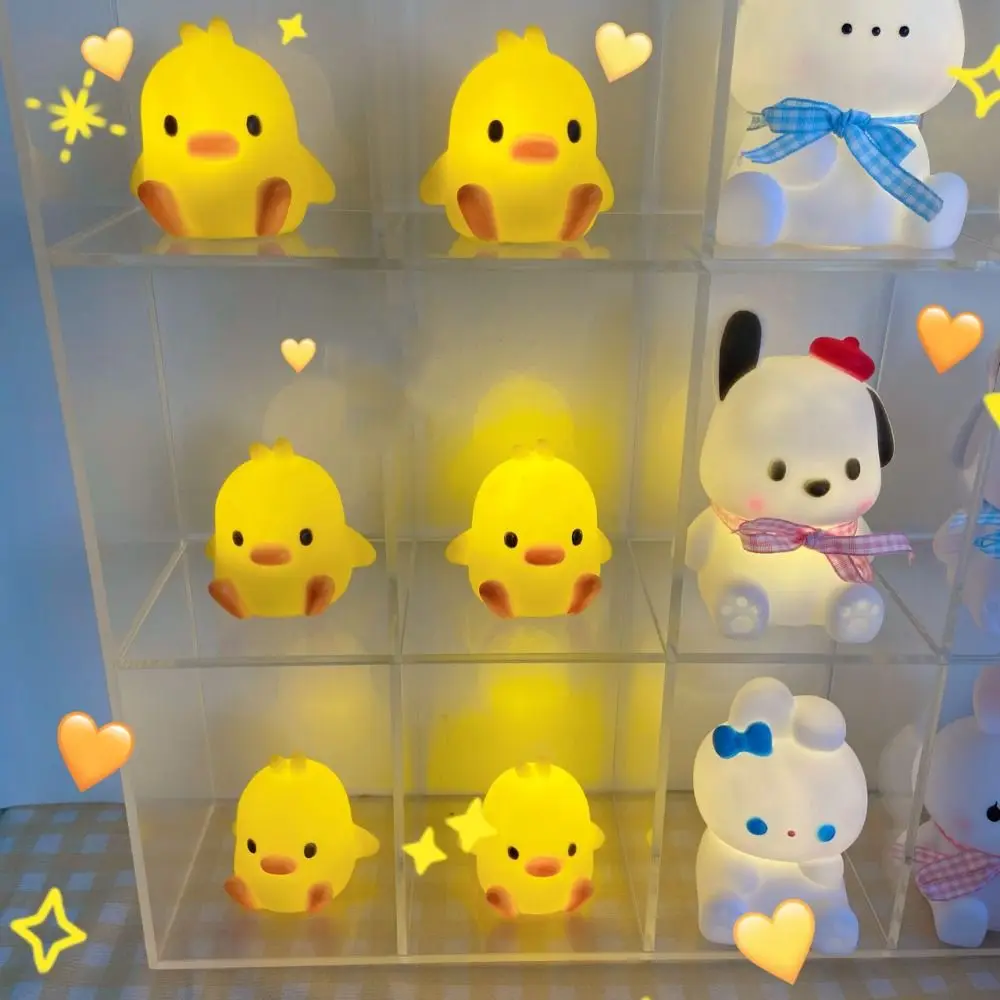 سطح المكتب زخرفة LED بطة ضوء الليل سيليكون الكرتون النوم مصباح مضحك الإبداعية أباجورة طفل الأطفال طفل