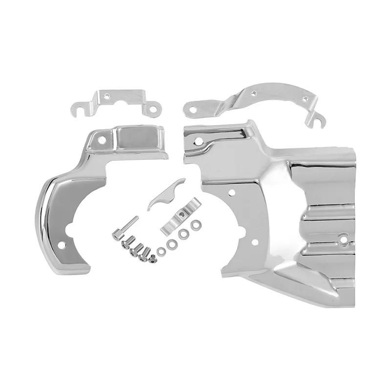 Motorrad-Motor-Getriebeschnittstellenabdeckung für Harley Softail 2007–2017, Chrom, glänzend schwarz