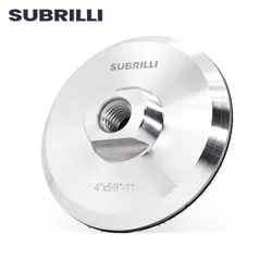 SUBRILLI 4 Zoll Aluminium Backer Pad 100mm Durchmesser M14 5/8-11 Gewinde Sichern Platte Halter Für Polieren Pad winkel Grinder