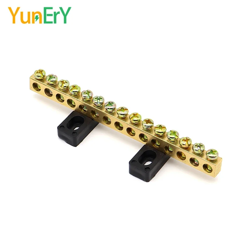 2 PCS Insulated Screw Base Grounding Copper Bar Bracket Distribution Cabinet Terminal Neutral Bar Plastic Support Gasket