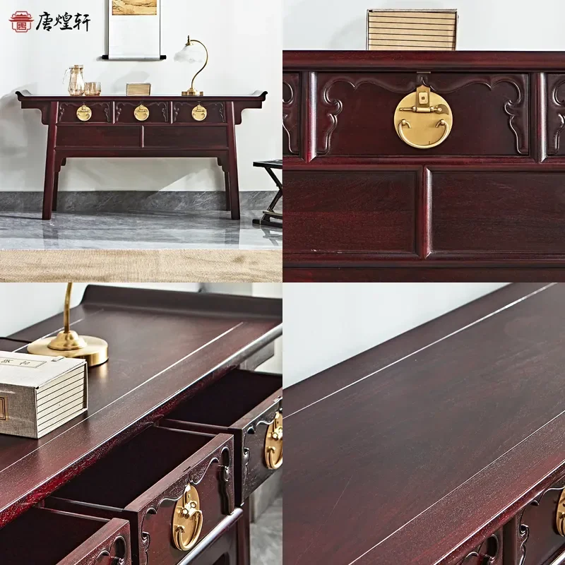 For Chinese Solid Wood Mahogany Blood Sandalwood Door Cabinet Two Drawer Side Storage Cabinet Furniture