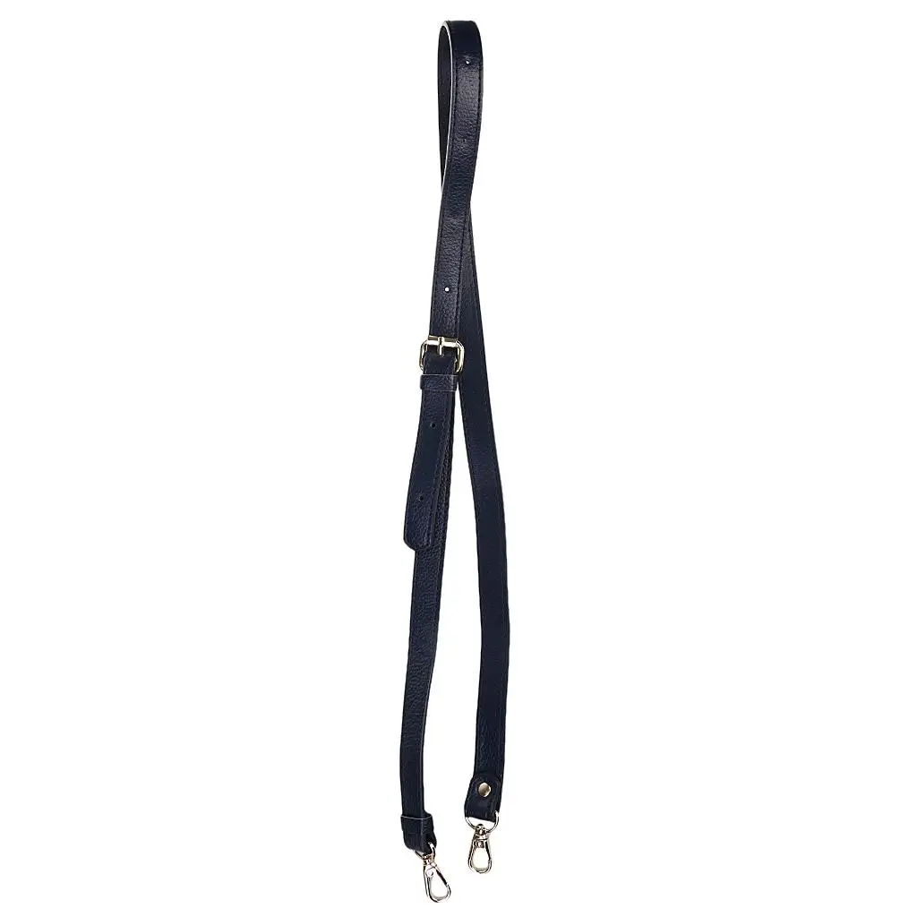 Dark Blue Real Leather Long Crossbody Bag Strap DIY Replacement Handle Belt