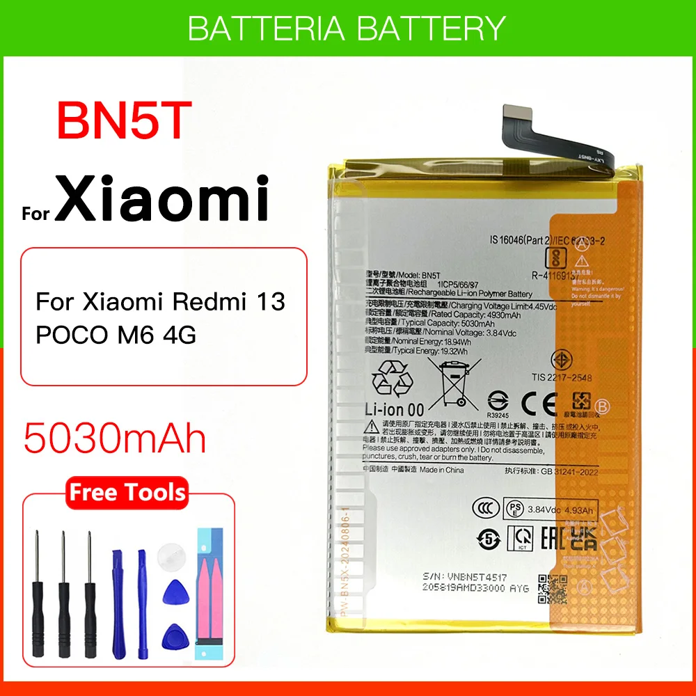 بطارية بديلة أصلية 5030 مللي أمبير للهاتف Xiaomi Redmi 13 وPOCO M6 4G بمواصفات BN5T – تقييم شامل ونصائح عملية