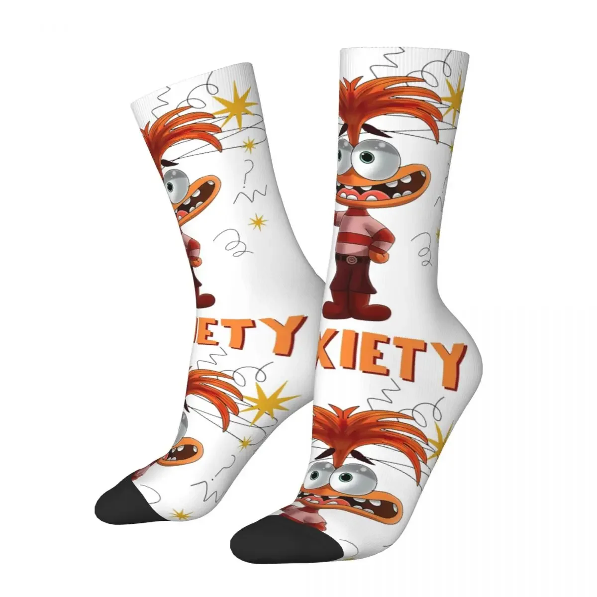 Autumn Winter Crazy Design Men's Women's Inside Out Emotions Anxiety Socks Cartoon Non-slip Middle Tube Socks