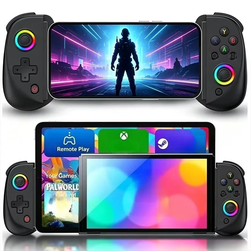 D8 Wireless Hall Effect Game Controller for iPhone Android Xbox Cloud PSRemote Play Steam Switch RGB Bluetooth Mobile Gaming Pad