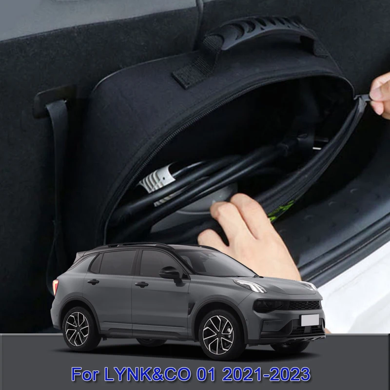 EV Car Charging Cable Storage Carry Bag Charger Plugs Sockets Waterproof Fire Retardant Acccessory For LYNK&CO 01 2021 2022 2023