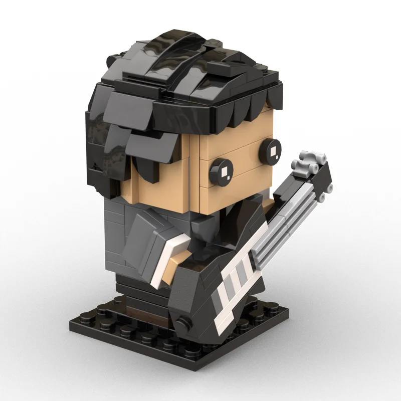 183 sztuk Moc dostosuj Guitarrist Brickheadz zestaw klocków budowlanych DIY kreatywny montaż cegieł zabawki dla dzieci urodziny prezenty świąteczne