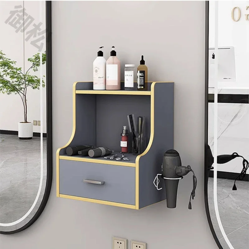 

Space-saving Wall-mounted Barbershop Tool Cabinet Hair Salon Dedicated Storage Drawer Hairdressing Studio Hair Dryer Rack