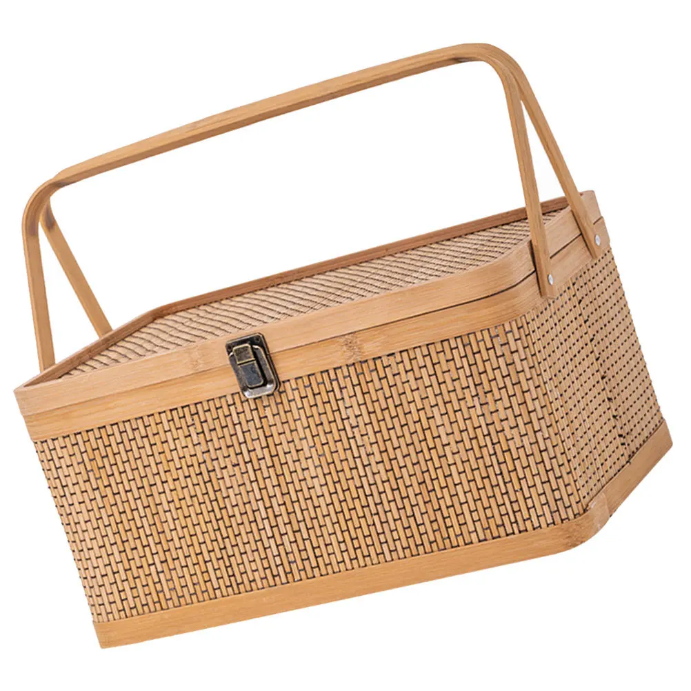 

Woven Storage Basket for Gardening Harvesting Fruits with Handles Handheld Rattan Organizer Kitchen Egg Flower Picnic Basket