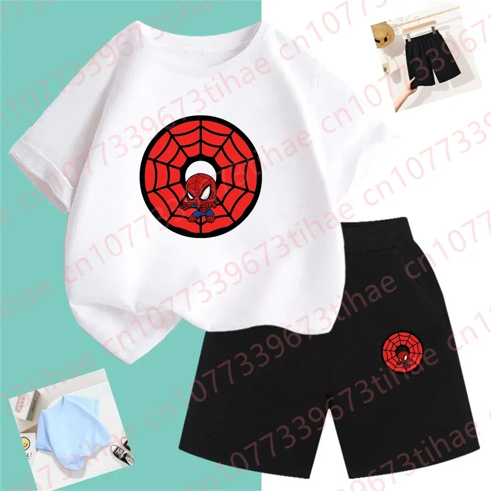 Baby T-shirt Clothing Set For Children Aged 1-16, Boy Sports Set, Spider Man Brand Sports Set, Cotton t shirt Top And Pants Set