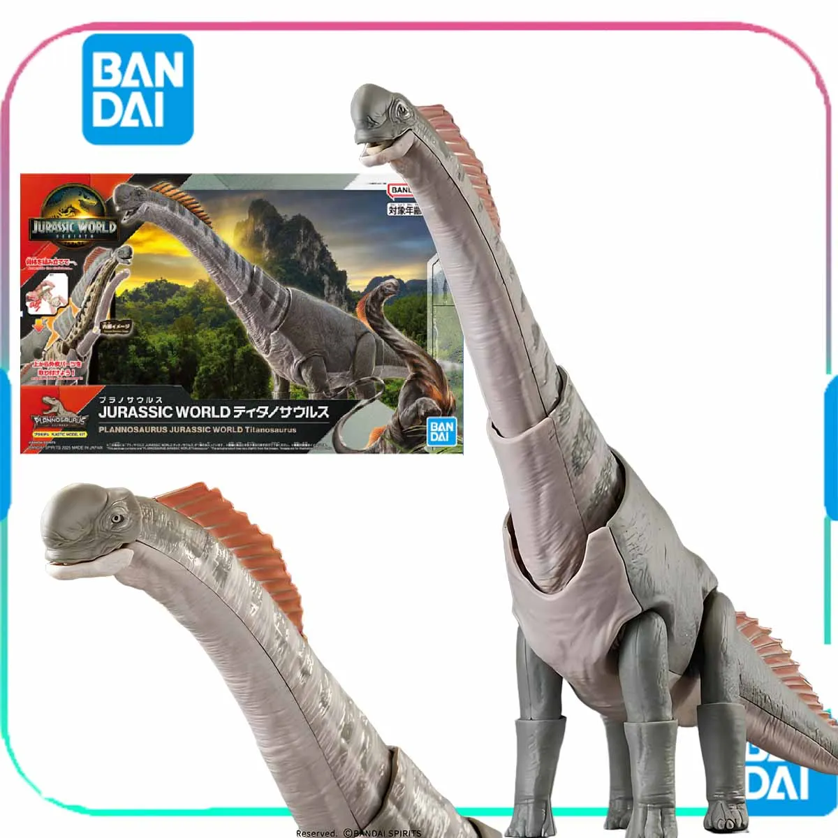 

Bandai Original Jurassic World: Rebirth TITANOSAURUS Anime Action Figure Assembly Model Toys Collectible Model Ornaments Gifts
