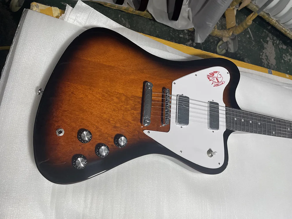 Electric Guitar Fire bird, 6 strings, sunburst color, Well crafted，Rosewood Fingerboard，High Quality,in stock，Fast Shipping