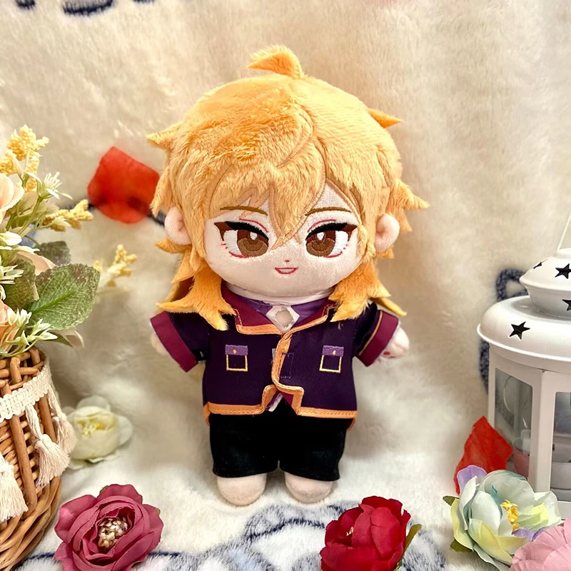 20cm Game Anime Hakaze Kaoru Yellow Hair Handsome Plush Doll Stuffed Body Dress UP Cotton Mascot Xmas Gift Toys