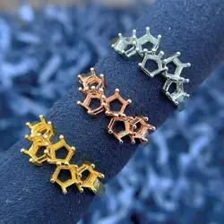 MeiBaPJ Setting Round 4mmx5 Gemstone DIY Empty Ring Holders for Women 925 Sterling Silver Fine Charm Fashion Jewelry Accessory