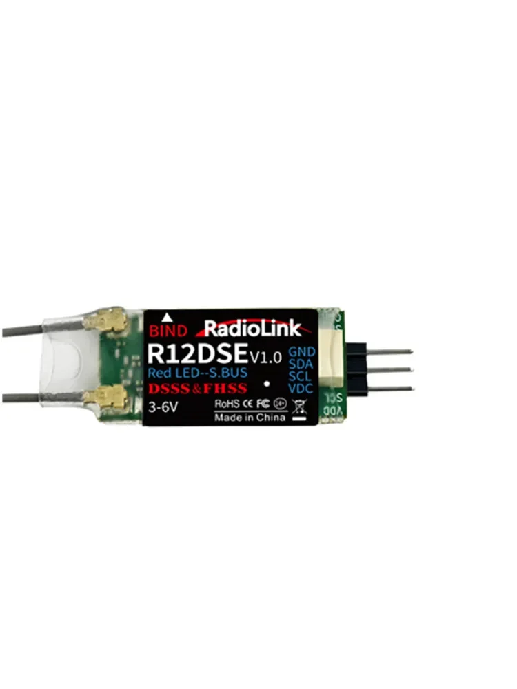 RadioLink R12DSE RX Real-time Built-In Telemetry Dual Antenna 12 Channels Receiver