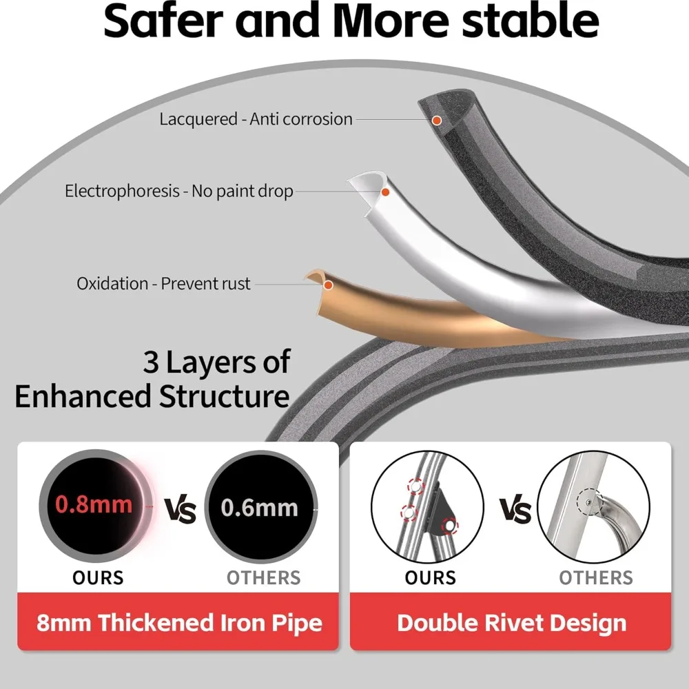Drabina składana 3-stopniowa z tacką na narzędzia, stalowy stołek o udźwigu 272 kg, antypoślizgowe pedały do domu i biura