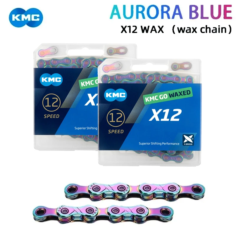 

Велосипедная цепь KMC GO Waxed X12 Aurora, 12-скоростная, с восковым покрытием, для горных/шоссейных велосипедов, 12V, аксессуары для велосипедов