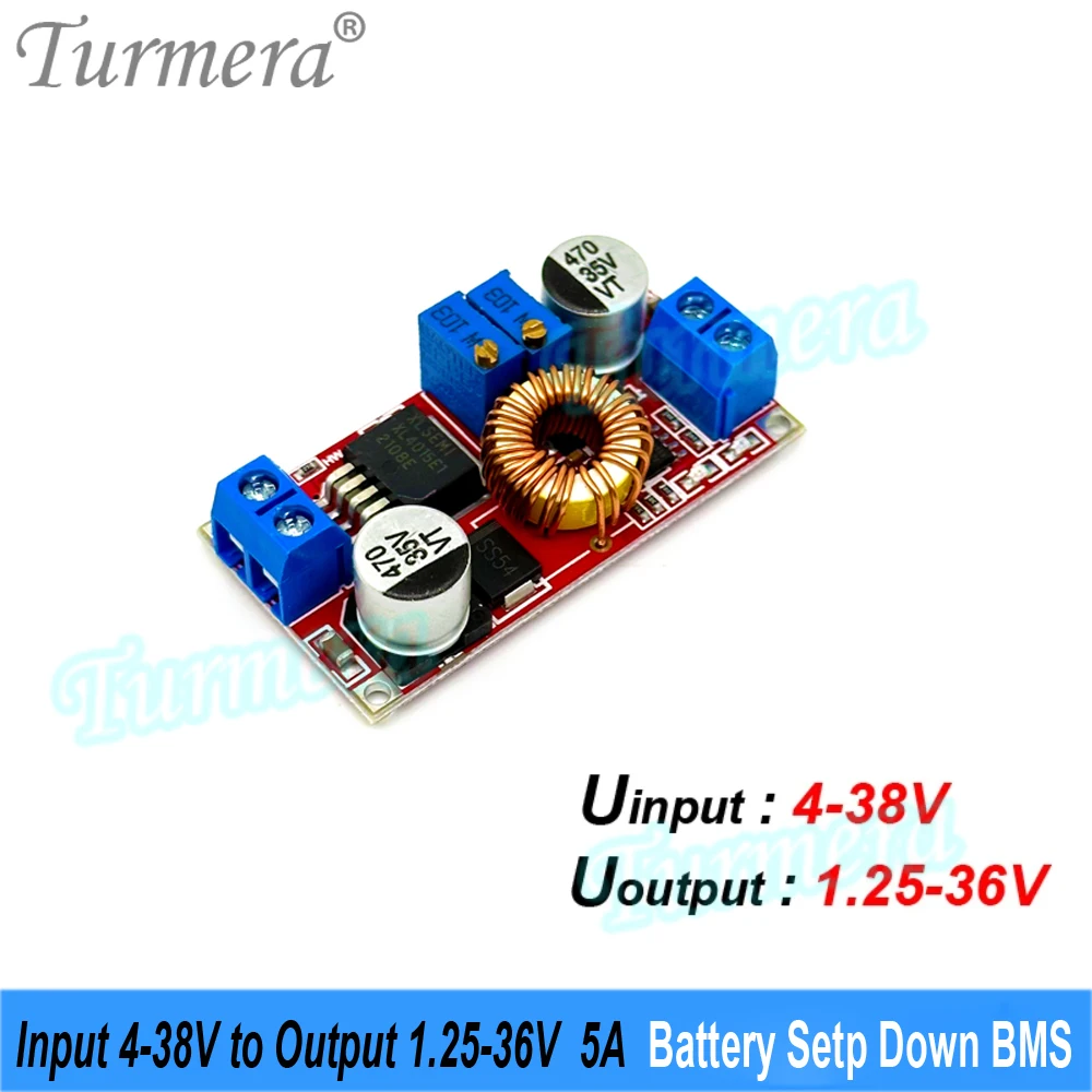 Turmera 3S 12.6V 4S 12.8V 40A Lifepo4 Lithium Battery Balance BMS 12V 5A Power Supply for 18650 21700 32700 33140 Batteies Use