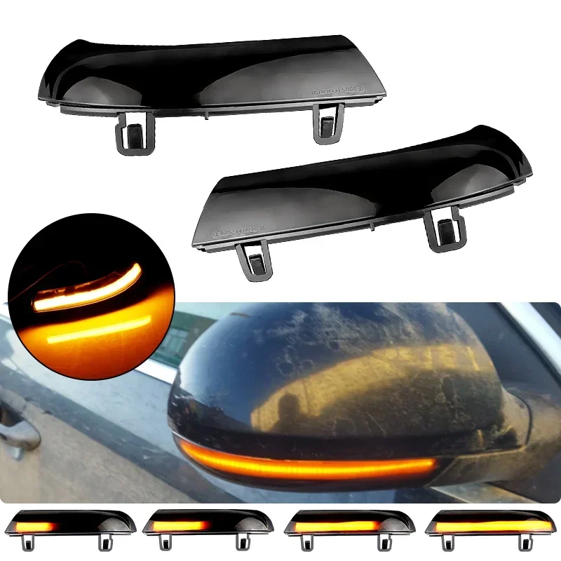 2Pcs For Golf 5 GTI Jetta MK5 Variant EOS Golf 5/6 Plus Passat B5.5 B6 Dynamic Flowing Side Mirror LED Turn Signal Light