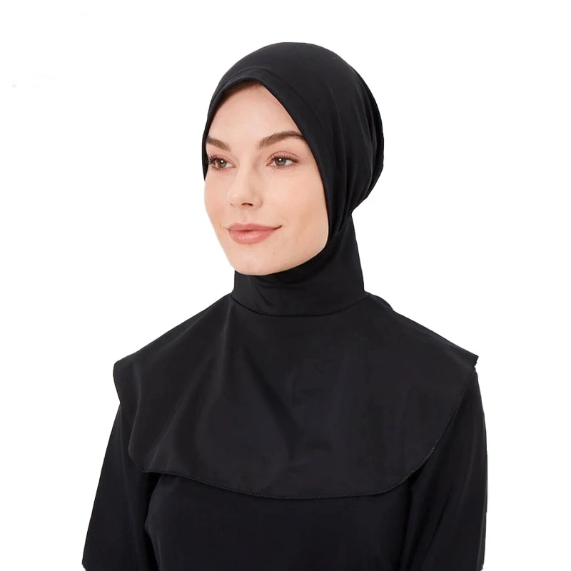 Sporty Hijab Barrel shaped Plain Muslim Instant Turban For Swim