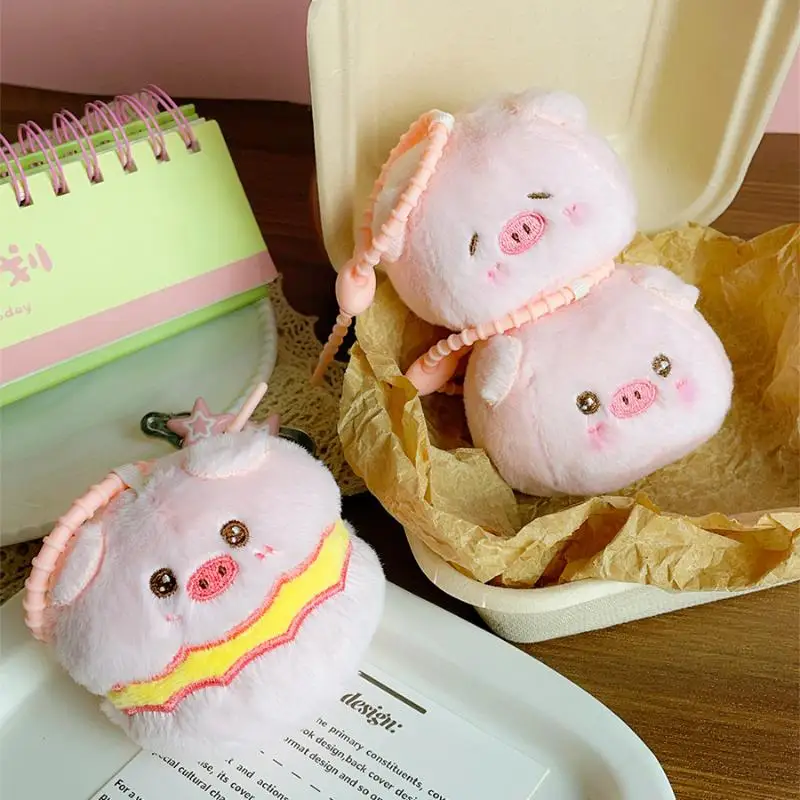 Leuke Cartoon Kleine Varken Baozi Pop Pluche Hanger Sleutelhanger Kawaii Dier Pluche Varken Rugzak Decoratie Hanger Accessoires Cadeau