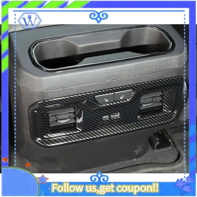 

M46K-For Silverado / GMC SIERRA 2022 2023 2024 Rear Air Vent Outlet Cover Trim Replacement Parts ABS Carbon Fiber