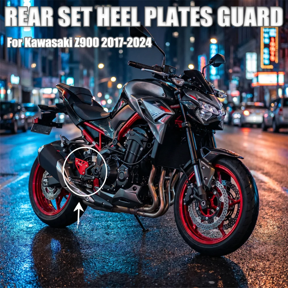 For KAWASAKI Z900 2017 2018 2019 2020 2021 2022 2023 2024 Motorcycle Accessories Footpeg Heel Plates Footrest Protector Cover