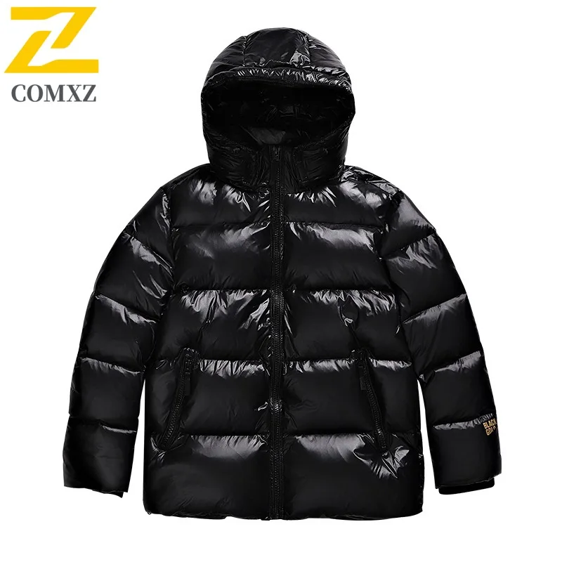 COMXZ 2025 Men Puffer Jacket Winter Windproof Thermal Coat Waterproof Hiking Parka Thickened Cotton Outdoor Sports Windbreaker
