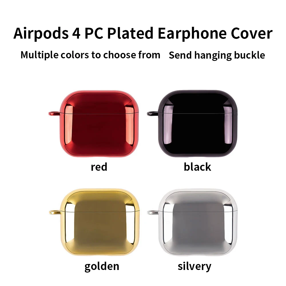 For Airpods 4 Earphone Case 2024 New Cover Hard PC Luxury Plating Case for AirPods 3 Pro 2 2nd  Generation Shell with Keychain