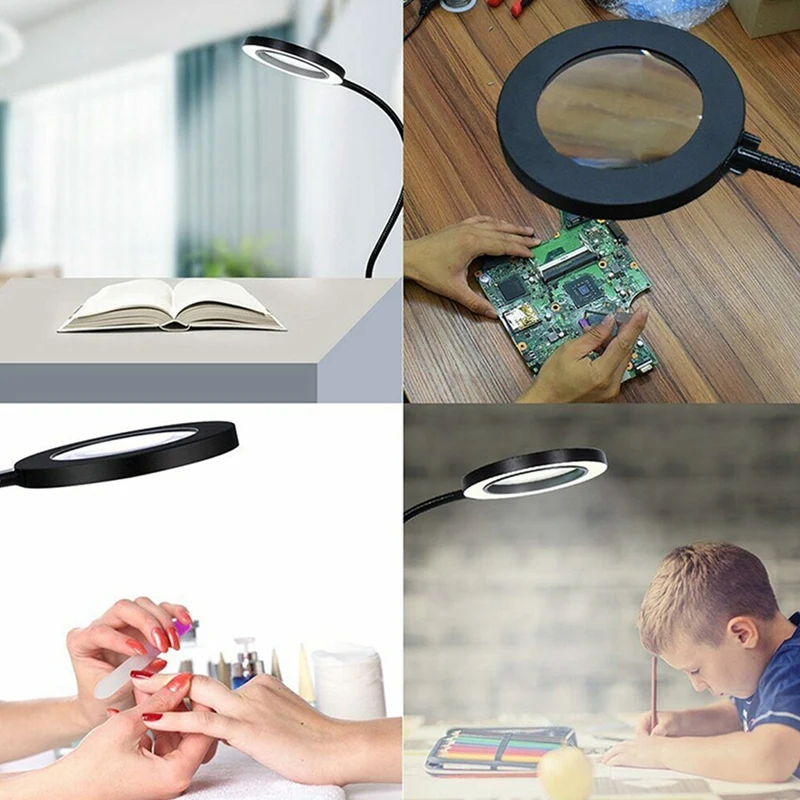 Multifunctional Desk Lamp Magnifying Glass Helping Magnifying Hand Soldering Loupe Glass Magnifier Tool With Led Lights