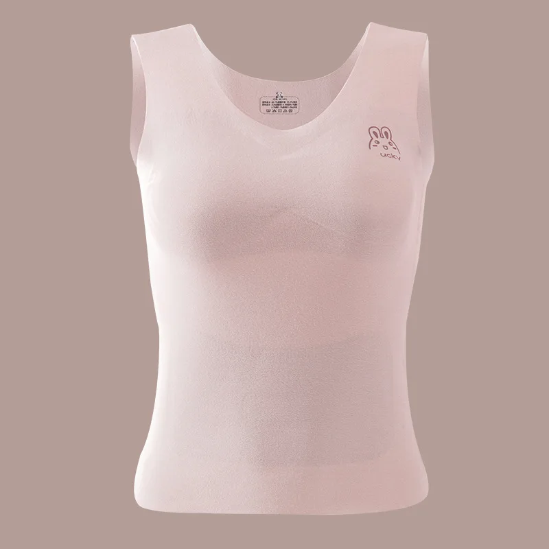 Children Warm Vest Girls Development Vest Puberty Warm Kids' Casual Underwear Student Plush Development Bra Vest Sleeveless Top