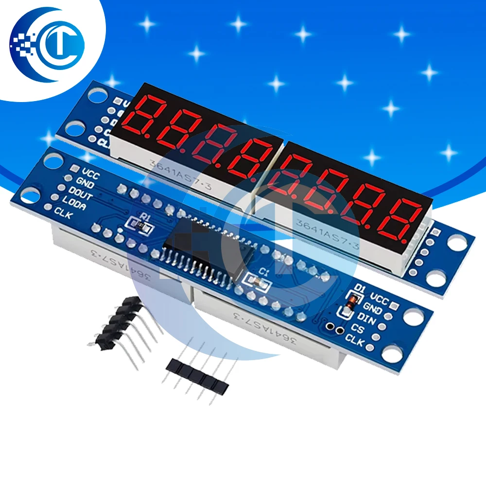 EGBO MAX7219 CWG 8-значный модуль управления цифровым ламповым дисплеем, красный, три ввода-вывода для Arduino