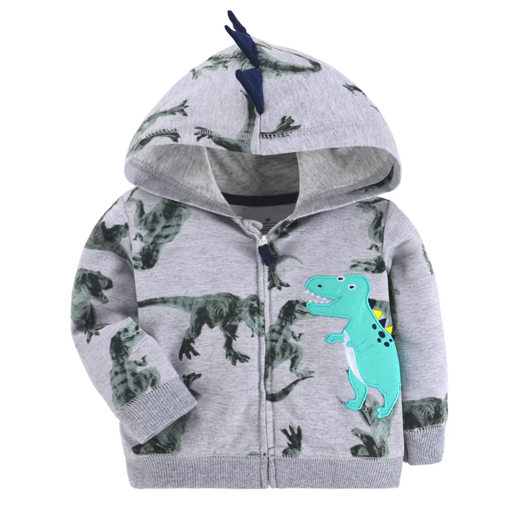 Spring & Autumn Baby Boys Girls Toddler Casual Coat Cartoon Hooded Outfits Kids Sports Cotton Clothes Zip style 9m-3y