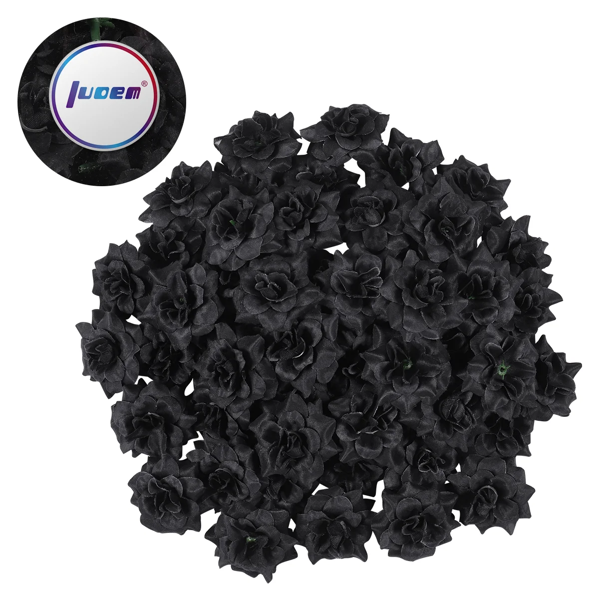 Mini Black Artificial Flower Heads Silk Flowers Rose Wedding Decorative Baby Simulation