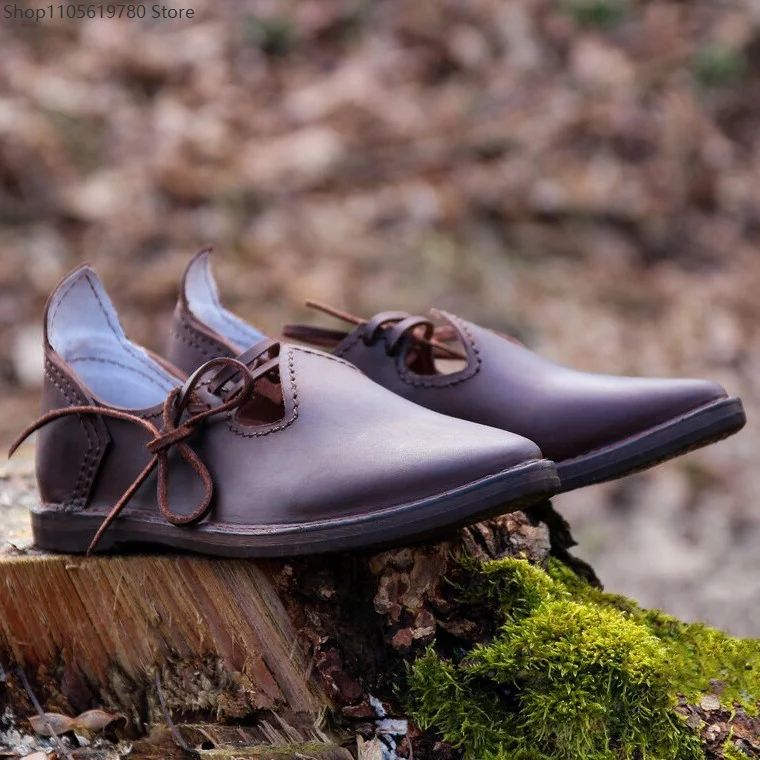 Men 2026 New European Retro Medieval Renaissance Viking Wilderness Cosplay Shoes For Adult Halloween Masquerade Party Costume 4