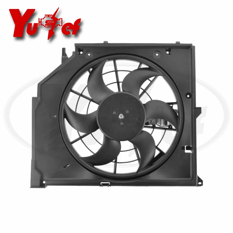 Quality Cooling Fan Assembly for BMW E46 316i 318i 318ti 320i 323Ci 325Ci 325ti 328i 330i 330xi 17117561757 17117525508 300W