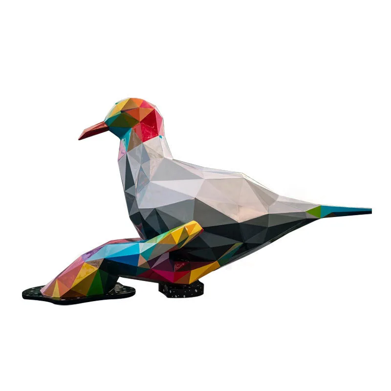 

Outdoor large cartoon sculpture FRP geometric bear section animal rabbit garden landscape beautiful Chen decorative ornament