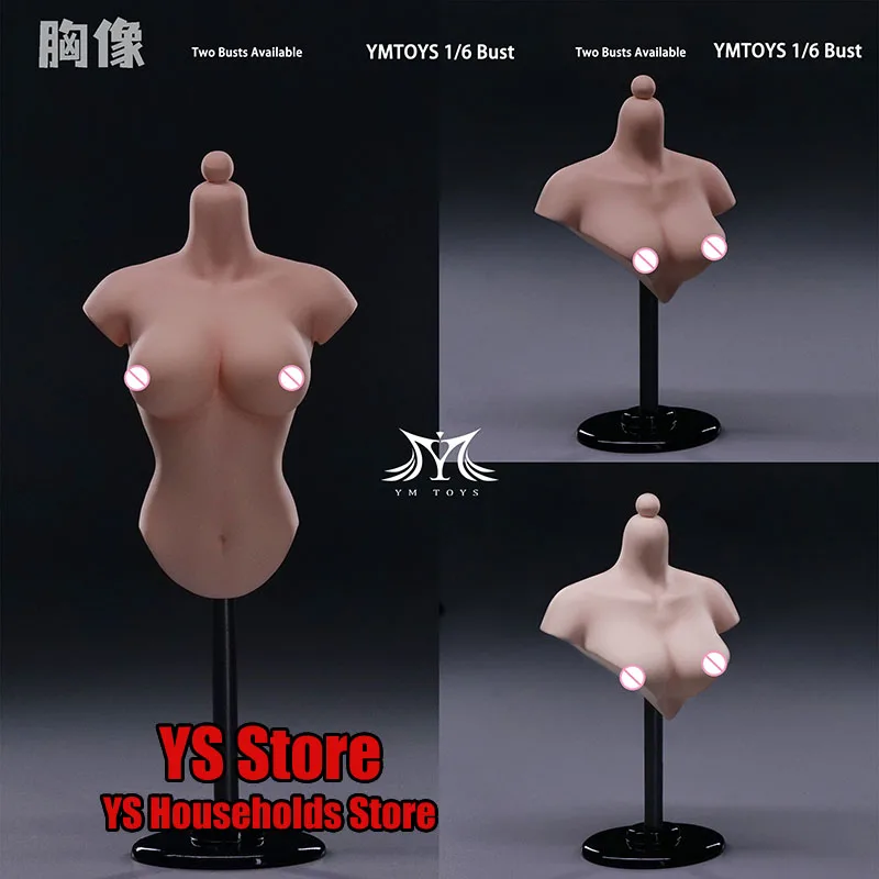 

YMTOYS YMT092 YMT093, белая Солнцезащитная кожа 1/6, Женский солдат, половина тела, бюст, дисплей, стенд Livid, детали, модель для куклы 12 дюймов