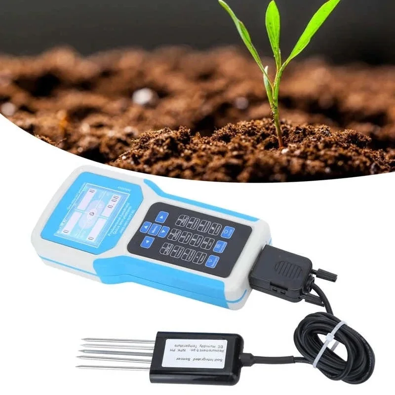 Professional Soil NPK PH Sensor Meter Digital EC Conductivity Temperature Humidity Tester RS485 Data Logger Soil Analyzer
