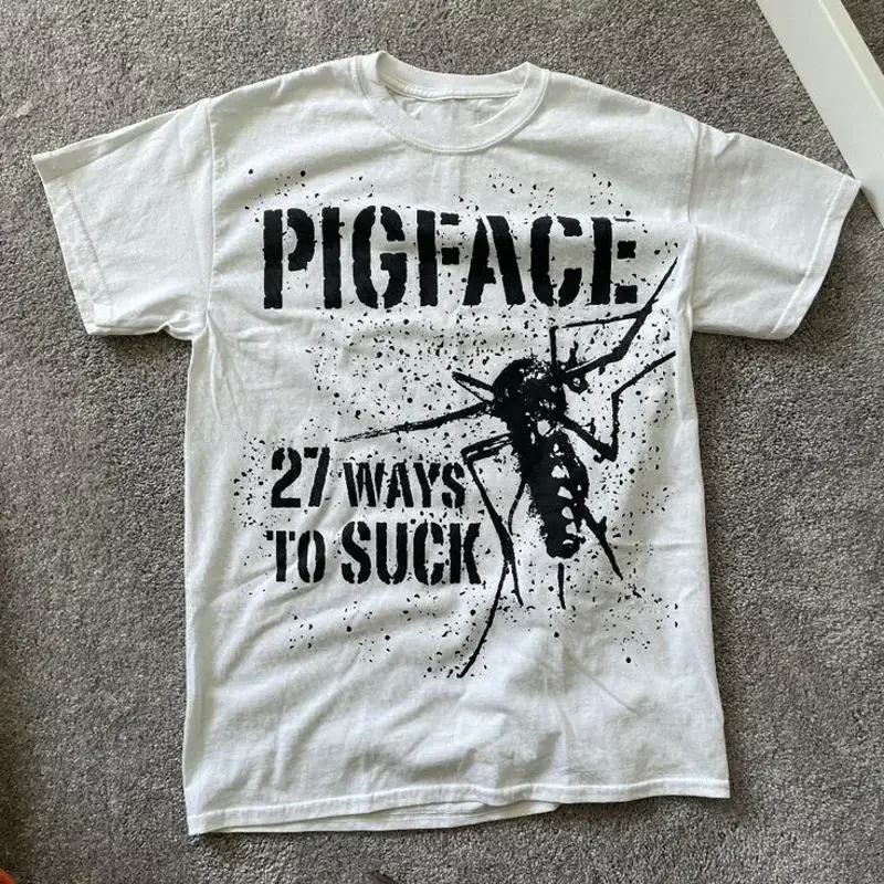 Vtg Pigface Band 27 Ways To Suck Cotton White Full Size T Shirt