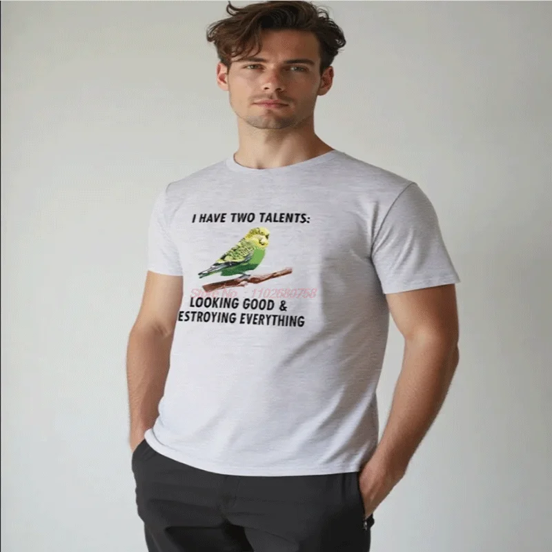 Lover Parakeet Bird Budgerigar Fashion Graphic T Shirts Summer Cotton Short Sleeve T-Shirt Tees Tops New Shirts And T-Shirts