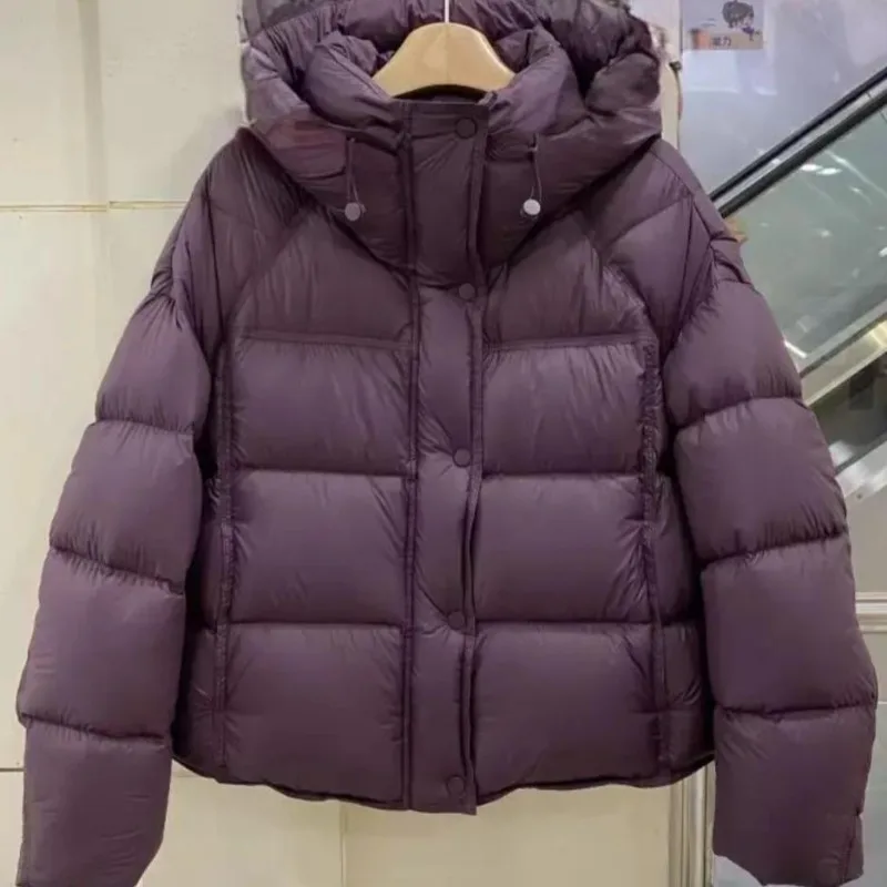 新しいハイエンドの女性のパフダウン綿ジャケット冬暖かいショートパッド入りジャケットファッション女性ルーズフード付きパーカー綿服