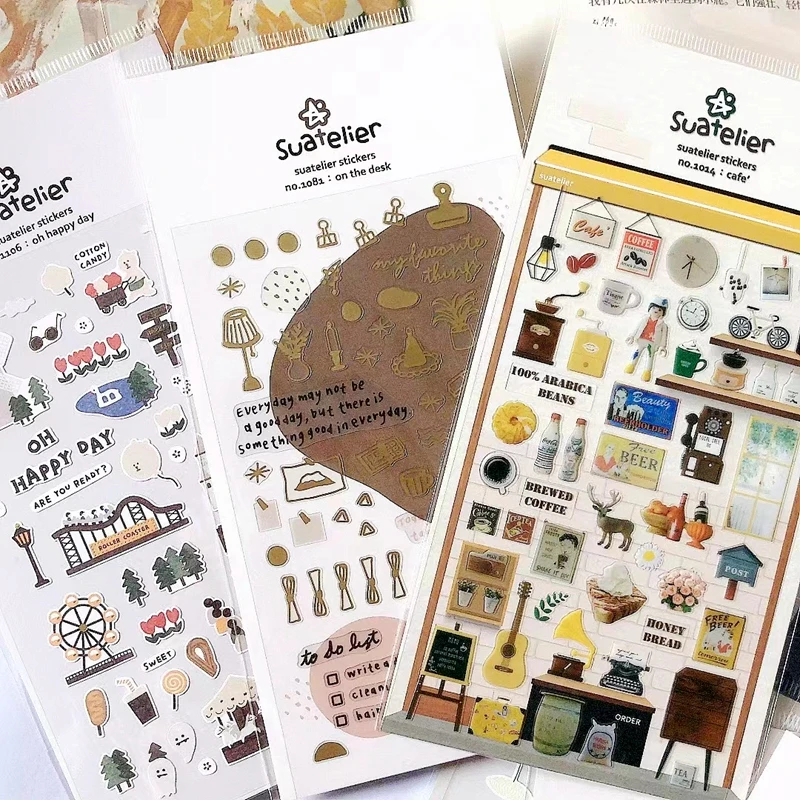 Koreański Suatelier naklejki śliczny styl domowy Scrapbooking DIY śmieci dziennik pamiętnik papiernicze naklejka ozdobna rękodzieło zapasy